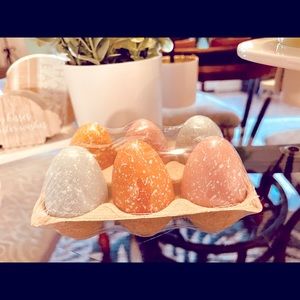 Faux Robins Egg carton/ Speckled Wooden Eggs